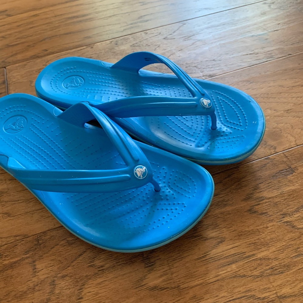 Blue Croc flip-flops